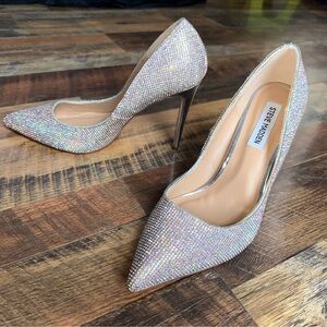 Steve Madden Silver rhinestone Heels